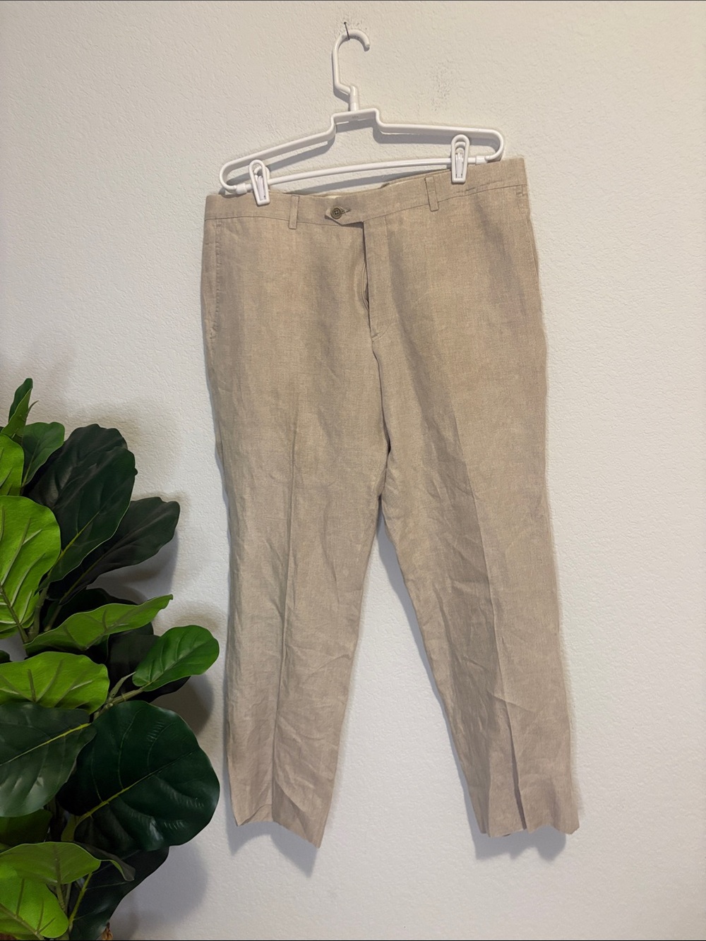 Nordstrom Men's shop Lightweight linen Dress Pants in Tan waist 36